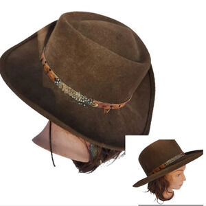 Vintage Bollman. pheasant‎ wool cowboy hat 7.5